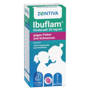Produktbild von IBUFLAM Kindersaft 20mg/ml gegen Fieber u.Schmerz.