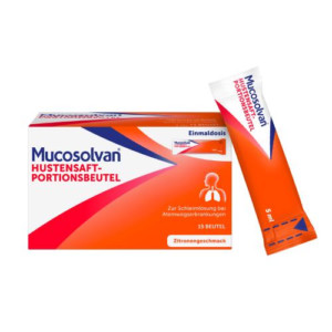 Produktbild von MUCOSOLVAN Hustensaft-Portionsbeutel 30 mg/5 ml